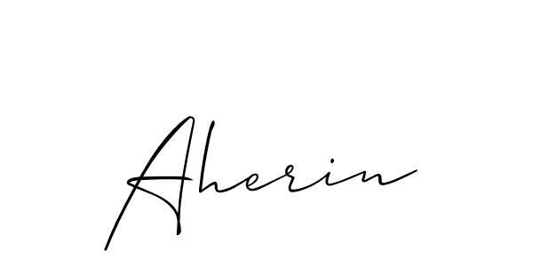 How to make Aherin name signature. Use Allison_Script style for creating short signs online. This is the latest handwritten sign. Aherin signature style 2 images and pictures png