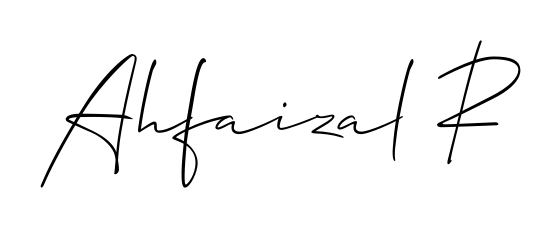 Make a beautiful signature design for name Ahfaizal R. Use this online signature maker to create a handwritten signature for free. Ahfaizal R signature style 2 images and pictures png