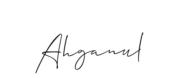 You should practise on your own different ways (Allison_Script) to write your name (Ahganul) in signature. don't let someone else do it for you. Ahganul signature style 2 images and pictures png