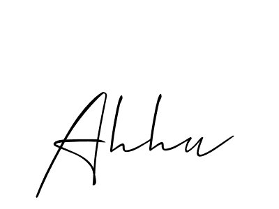 if you are searching for the best signature style for your name Ahhu. so please give up your signature search. here we have designed multiple signature styles  using Allison_Script. Ahhu signature style 2 images and pictures png