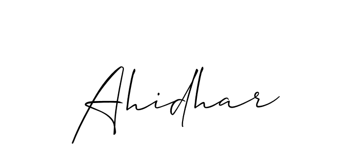 Use a signature maker to create a handwritten signature online. With this signature software, you can design (Allison_Script) your own signature for name Ahidhar. Ahidhar signature style 2 images and pictures png