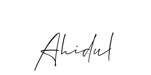 if you are searching for the best signature style for your name Ahidul. so please give up your signature search. here we have designed multiple signature styles  using Allison_Script. Ahidul signature style 2 images and pictures png