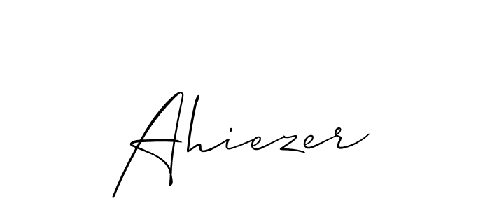 Design your own signature with our free online signature maker. With this signature software, you can create a handwritten (Allison_Script) signature for name Ahiezer. Ahiezer signature style 2 images and pictures png