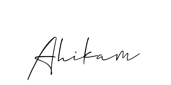 Also we have Ahikam name is the best signature style. Create professional handwritten signature collection using Allison_Script autograph style. Ahikam signature style 2 images and pictures png