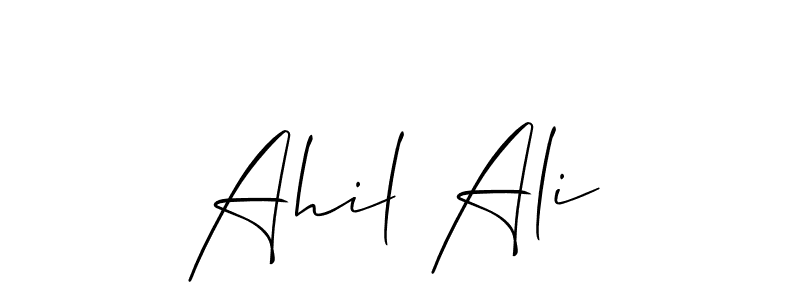 Make a beautiful signature design for name Ahil Ali. With this signature (Allison_Script) style, you can create a handwritten signature for free. Ahil Ali signature style 2 images and pictures png