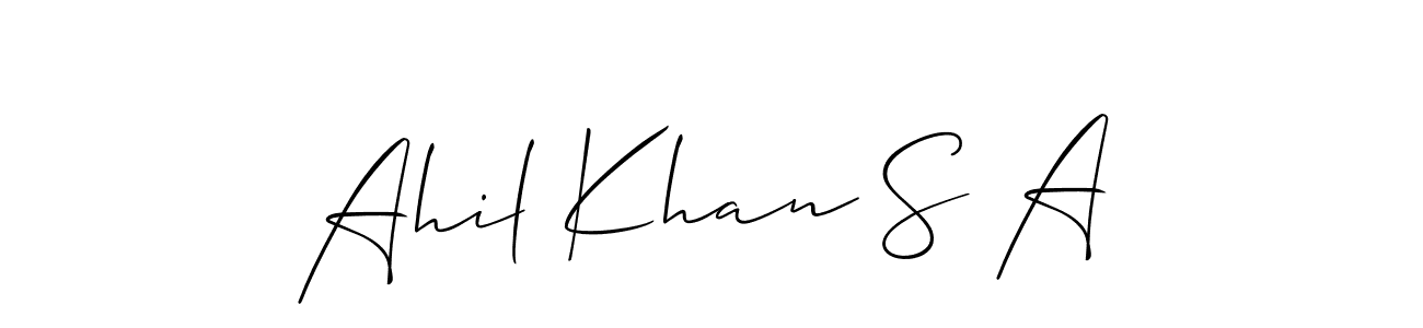 Best and Professional Signature Style for Ahil Khan S A. Allison_Script Best Signature Style Collection. Ahil Khan S A signature style 2 images and pictures png