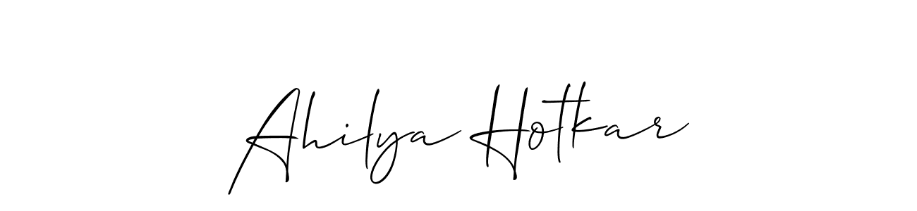 if you are searching for the best signature style for your name Ahilya Hotkar. so please give up your signature search. here we have designed multiple signature styles  using Allison_Script. Ahilya Hotkar signature style 2 images and pictures png