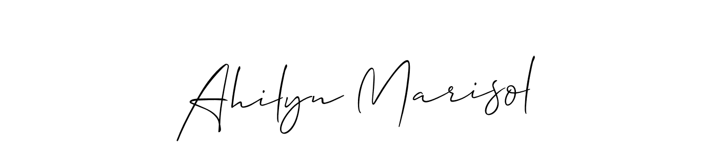 The best way (Allison_Script) to make a short signature is to pick only two or three words in your name. The name Ahilyn Marisol include a total of six letters. For converting this name. Ahilyn Marisol signature style 2 images and pictures png