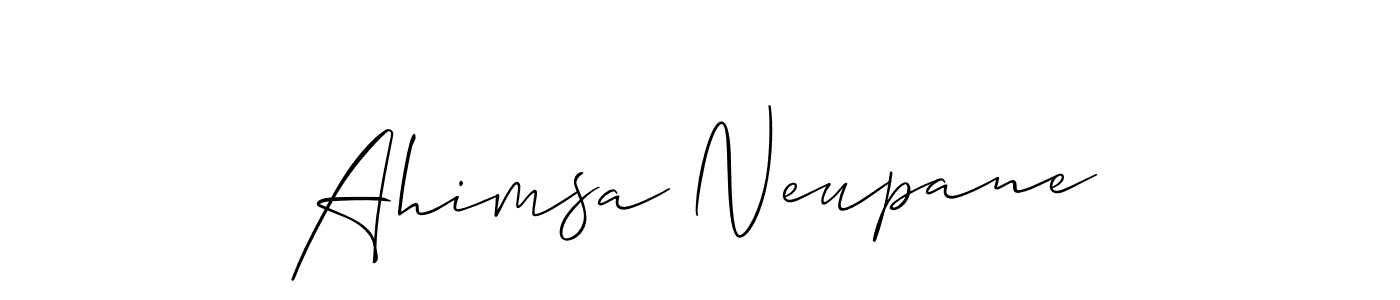 if you are searching for the best signature style for your name Ahimsa Neupane. so please give up your signature search. here we have designed multiple signature styles  using Allison_Script. Ahimsa Neupane signature style 2 images and pictures png