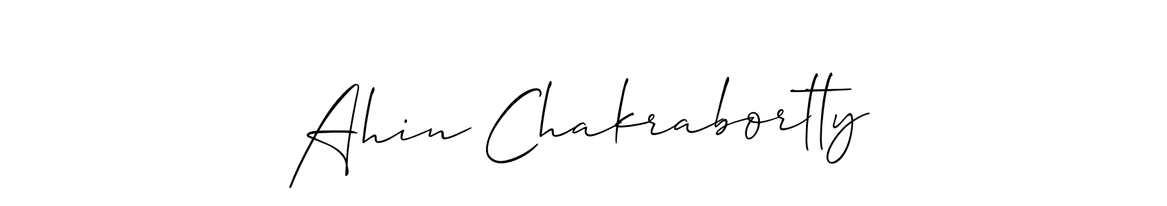 The best way (Allison_Script) to make a short signature is to pick only two or three words in your name. The name Ahin Chakrabortty include a total of six letters. For converting this name. Ahin Chakrabortty signature style 2 images and pictures png