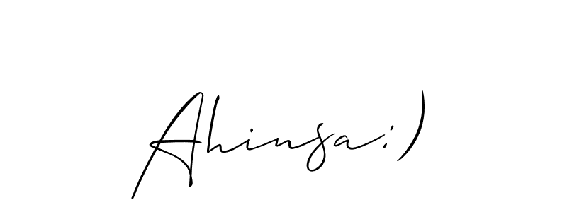 You can use this online signature creator to create a handwritten signature for the name Ahinsa:). This is the best online autograph maker. Ahinsa:) signature style 2 images and pictures png