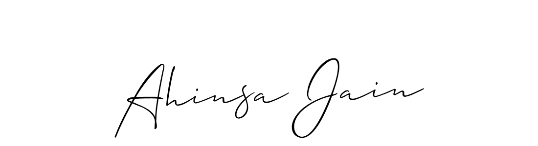 Use a signature maker to create a handwritten signature online. With this signature software, you can design (Allison_Script) your own signature for name Ahinsa Jain. Ahinsa Jain signature style 2 images and pictures png
