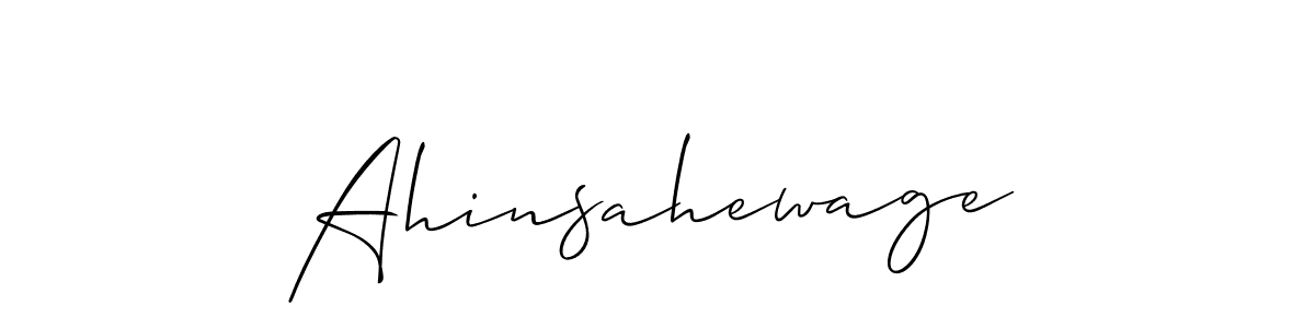 How to make Ahinsahewage signature? Allison_Script is a professional autograph style. Create handwritten signature for Ahinsahewage name. Ahinsahewage signature style 2 images and pictures png