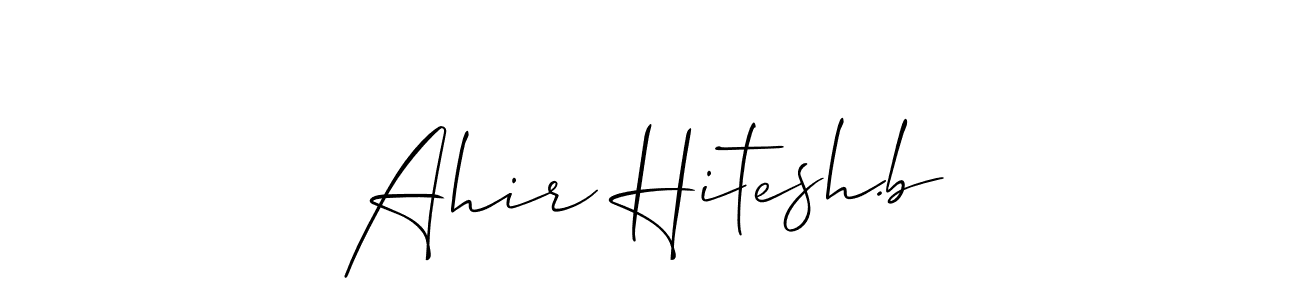 How to make Ahir Hitesh.b name signature. Use Allison_Script style for creating short signs online. This is the latest handwritten sign. Ahir Hitesh.b signature style 2 images and pictures png