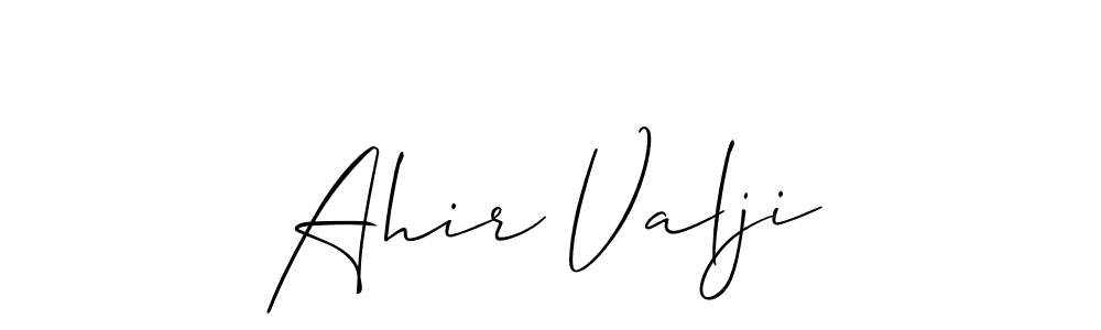 How to Draw Ahir Valji signature style? Allison_Script is a latest design signature styles for name Ahir Valji. Ahir Valji signature style 2 images and pictures png