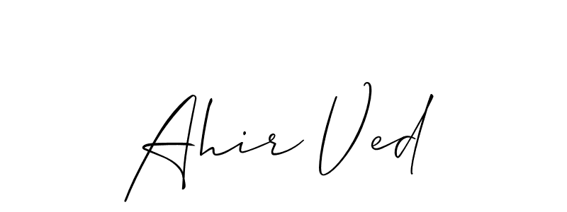 Ahir Ved stylish signature style. Best Handwritten Sign (Allison_Script) for my name. Handwritten Signature Collection Ideas for my name Ahir Ved. Ahir Ved signature style 2 images and pictures png