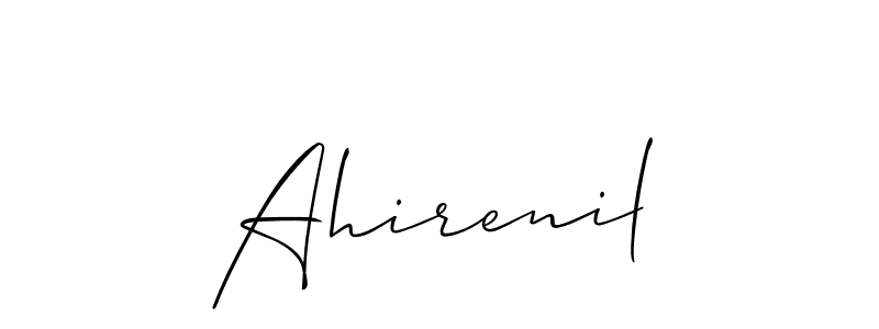 Use a signature maker to create a handwritten signature online. With this signature software, you can design (Allison_Script) your own signature for name Ahirenil. Ahirenil signature style 2 images and pictures png