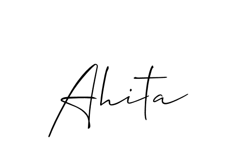 Also You can easily find your signature by using the search form. We will create Ahita name handwritten signature images for you free of cost using Allison_Script sign style. Ahita signature style 2 images and pictures png