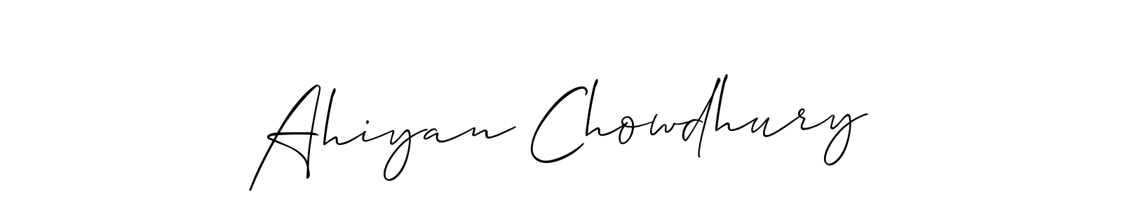Also we have Ahiyan Chowdhury name is the best signature style. Create professional handwritten signature collection using Allison_Script autograph style. Ahiyan Chowdhury signature style 2 images and pictures png