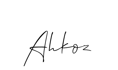 Also we have Ahkoz name is the best signature style. Create professional handwritten signature collection using Allison_Script autograph style. Ahkoz signature style 2 images and pictures png