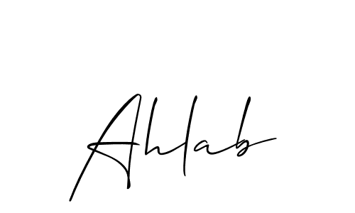 Create a beautiful signature design for name Ahlab. With this signature (Allison_Script) fonts, you can make a handwritten signature for free. Ahlab signature style 2 images and pictures png