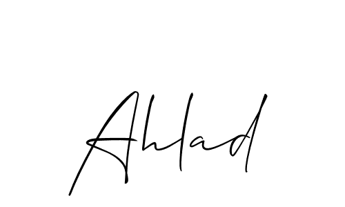 Use a signature maker to create a handwritten signature online. With this signature software, you can design (Allison_Script) your own signature for name Ahlad. Ahlad signature style 2 images and pictures png