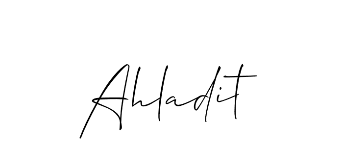 How to Draw Ahladit signature style? Allison_Script is a latest design signature styles for name Ahladit. Ahladit signature style 2 images and pictures png