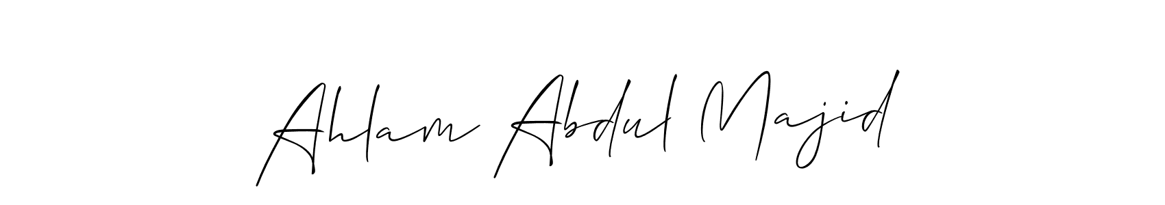Also we have Ahlam Abdul Majid name is the best signature style. Create professional handwritten signature collection using Allison_Script autograph style. Ahlam Abdul Majid signature style 2 images and pictures png