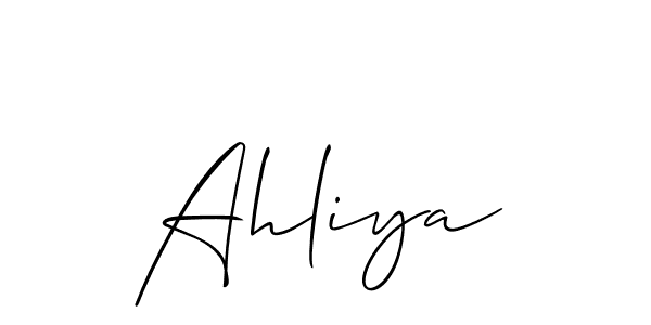 Create a beautiful signature design for name Ahliya. With this signature (Allison_Script) fonts, you can make a handwritten signature for free. Ahliya signature style 2 images and pictures png