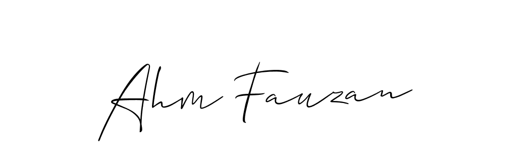 Make a beautiful signature design for name Ahm Fauzan. With this signature (Allison_Script) style, you can create a handwritten signature for free. Ahm Fauzan signature style 2 images and pictures png
