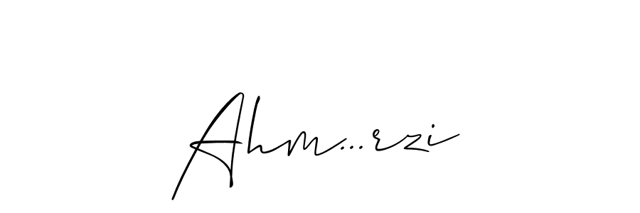 Create a beautiful signature design for name Ahm...rzi. With this signature (Allison_Script) fonts, you can make a handwritten signature for free. Ahm...rzi signature style 2 images and pictures png