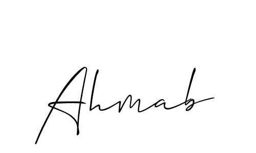 Create a beautiful signature design for name Ahmab. With this signature (Allison_Script) fonts, you can make a handwritten signature for free. Ahmab signature style 2 images and pictures png