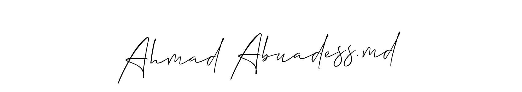 Allison_Script is a professional signature style that is perfect for those who want to add a touch of class to their signature. It is also a great choice for those who want to make their signature more unique. Get Ahmad Abuadess.md name to fancy signature for free. Ahmad Abuadess.md signature style 2 images and pictures png