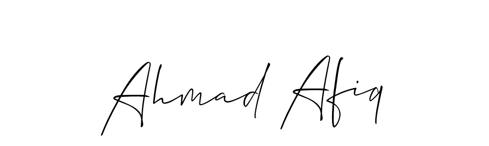 The best way (Allison_Script) to make a short signature is to pick only two or three words in your name. The name Ahmad Afiq include a total of six letters. For converting this name. Ahmad Afiq signature style 2 images and pictures png