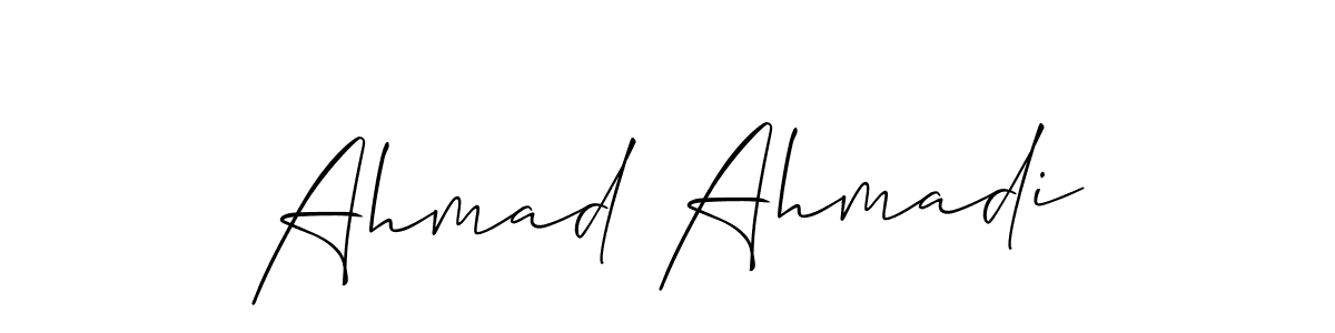 Create a beautiful signature design for name Ahmad Ahmadi. With this signature (Allison_Script) fonts, you can make a handwritten signature for free. Ahmad Ahmadi signature style 2 images and pictures png