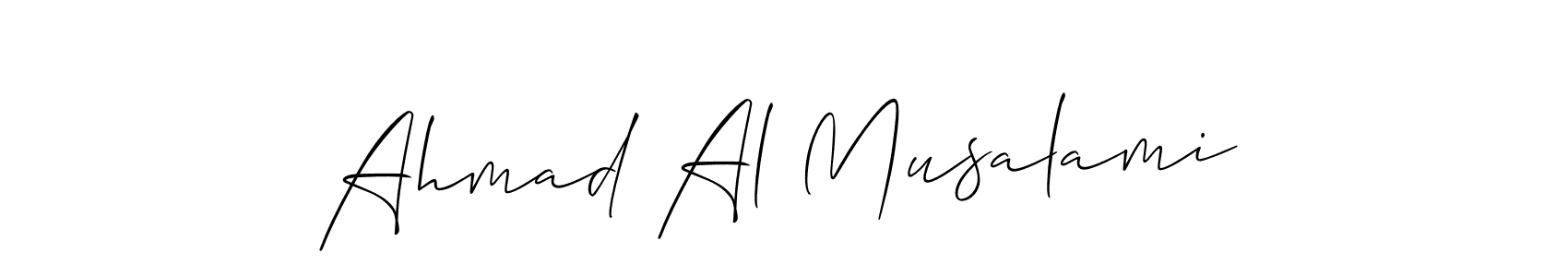 Similarly Allison_Script is the best handwritten signature design. Signature creator online .You can use it as an online autograph creator for name Ahmad Al Musalami. Ahmad Al Musalami signature style 2 images and pictures png