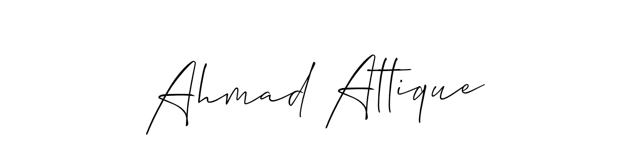 Similarly Allison_Script is the best handwritten signature design. Signature creator online .You can use it as an online autograph creator for name Ahmad Attique. Ahmad Attique signature style 2 images and pictures png