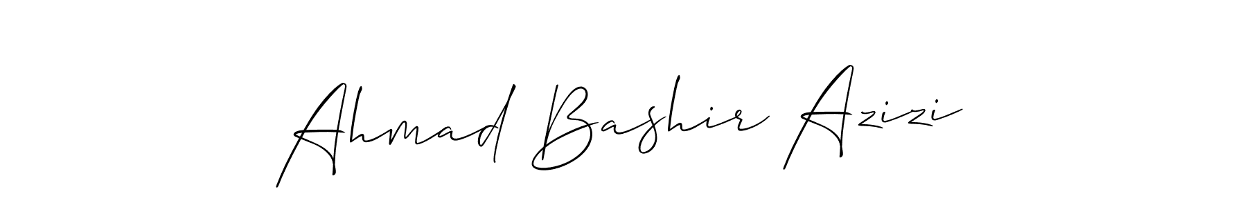 How to make Ahmad Bashir Azizi name signature. Use Allison_Script style for creating short signs online. This is the latest handwritten sign. Ahmad Bashir Azizi signature style 2 images and pictures png