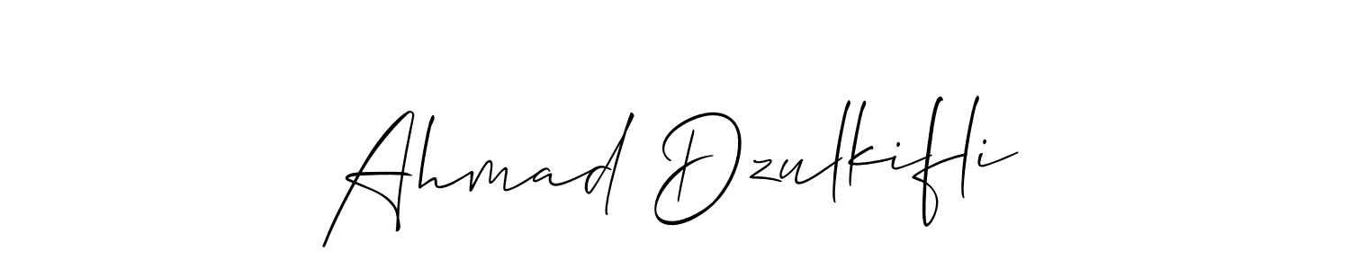 Allison_Script is a professional signature style that is perfect for those who want to add a touch of class to their signature. It is also a great choice for those who want to make their signature more unique. Get Ahmad Dzulkifli name to fancy signature for free. Ahmad Dzulkifli signature style 2 images and pictures png