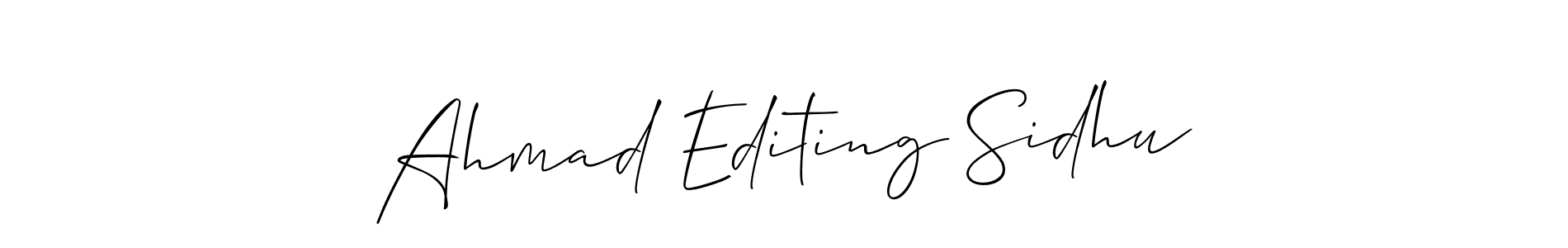 The best way (Allison_Script) to make a short signature is to pick only two or three words in your name. The name Ahmad Editing Sidhu include a total of six letters. For converting this name. Ahmad Editing Sidhu signature style 2 images and pictures png