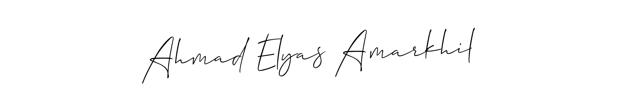 Make a beautiful signature design for name Ahmad Elyas Amarkhil. With this signature (Allison_Script) style, you can create a handwritten signature for free. Ahmad Elyas Amarkhil signature style 2 images and pictures png
