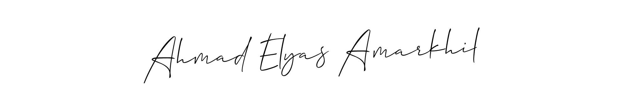 Make a beautiful signature design for name Ahmad Elyas Amarkhil. With this signature (Allison_Script) style, you can create a handwritten signature for free. Ahmad Elyas Amarkhil signature style 2 images and pictures png