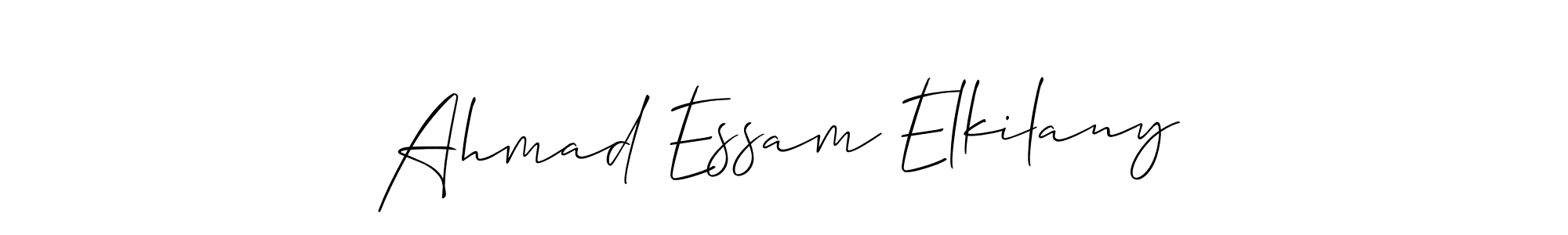 This is the best signature style for the Ahmad Essam Elkilany name. Also you like these signature font (Allison_Script). Mix name signature. Ahmad Essam Elkilany signature style 2 images and pictures png