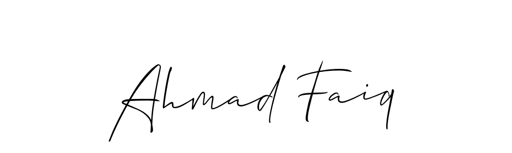 Also You can easily find your signature by using the search form. We will create Ahmad Faiq name handwritten signature images for you free of cost using Allison_Script sign style. Ahmad Faiq signature style 2 images and pictures png