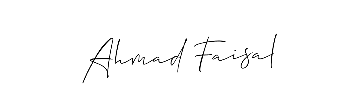 How to make Ahmad Faisal name signature. Use Allison_Script style for creating short signs online. This is the latest handwritten sign. Ahmad Faisal signature style 2 images and pictures png