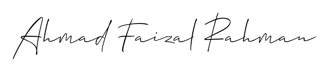 Create an unforgettable impression when signing with Ahmad Faizal Rahman name styled in Allison_Script typography. 100% free online generator. Ahmad Faizal Rahman signature style 2 images and pictures png
