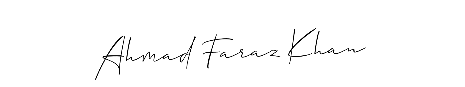 Also we have Ahmad Faraz Khan name is the best signature style. Create professional handwritten signature collection using Allison_Script autograph style. Ahmad Faraz Khan signature style 2 images and pictures png