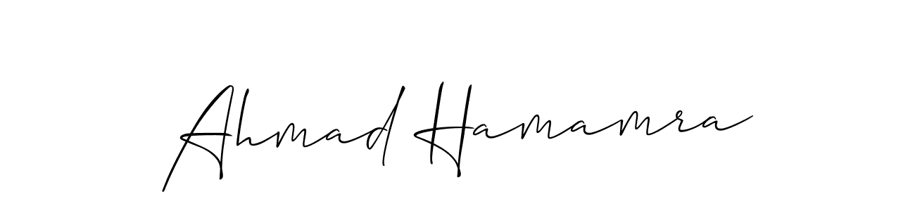 Use a signature maker to create a handwritten signature online. With this signature software, you can design (Allison_Script) your own signature for name Ahmad Hamamra. Ahmad Hamamra signature style 2 images and pictures png