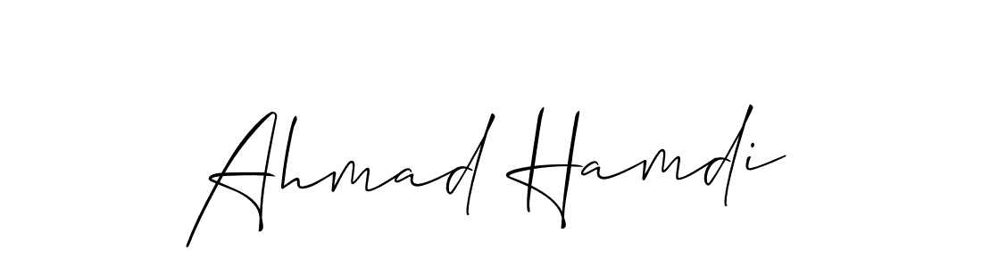 How to make Ahmad Hamdi name signature. Use Allison_Script style for creating short signs online. This is the latest handwritten sign. Ahmad Hamdi signature style 2 images and pictures png
