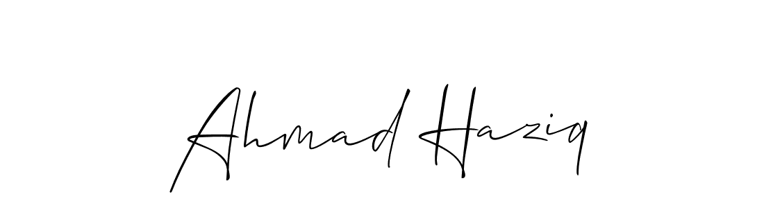 Create a beautiful signature design for name Ahmad Haziq. With this signature (Allison_Script) fonts, you can make a handwritten signature for free. Ahmad Haziq signature style 2 images and pictures png